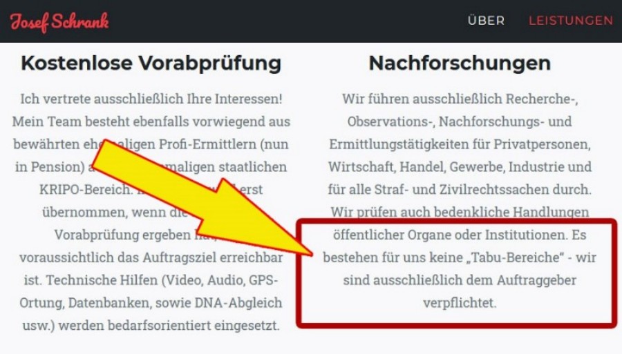Detektiv Josef Schrank - Arland Detektei