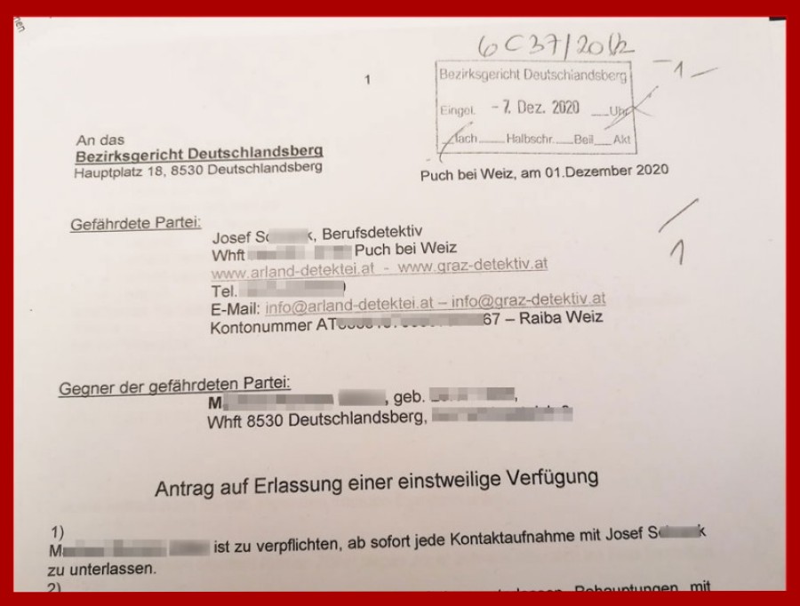 Detektiv Josef Schrank - Arland Detektei