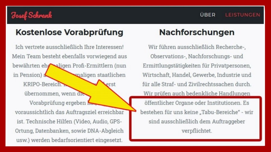 Detektiv Josef Schrank - Arland Detektei