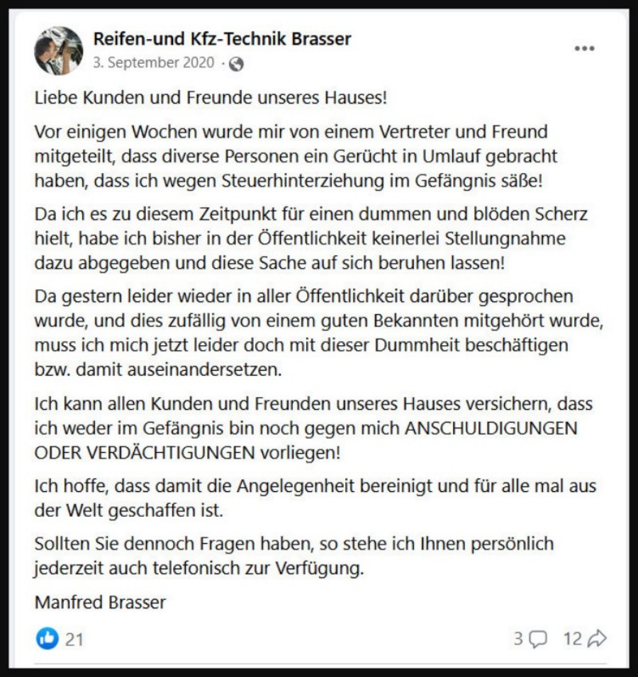 Brasser Reifen & Kfz-Technik Erfahrungen Bewertungen Rezensionen