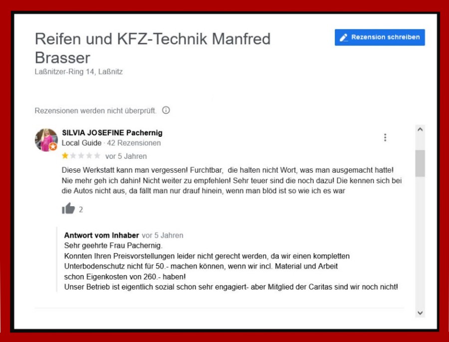 Brasser Reifen & Kfz-Technik Erfahrungen Bewertungen Rezensionen