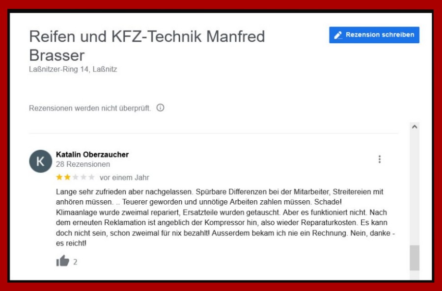 Brasser Reifen & Kfz-Technik Erfahrungen Bewertungen Rezensionen